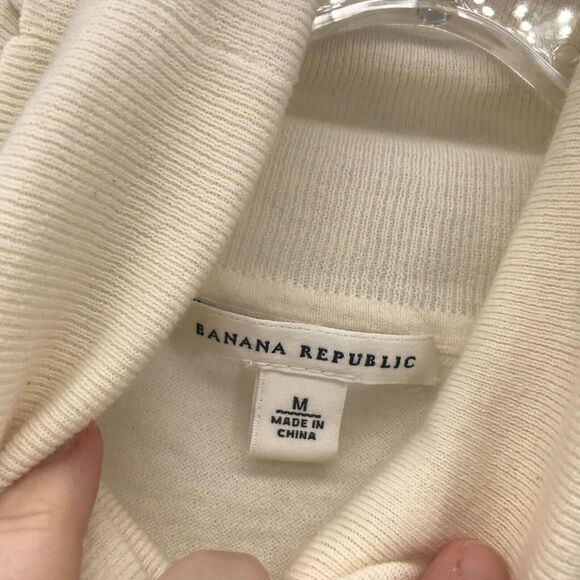 Banana Republic Sweater Womens Small Ivory Cotton Angora Cashmere Short Sleeve - Picture 5 of 10